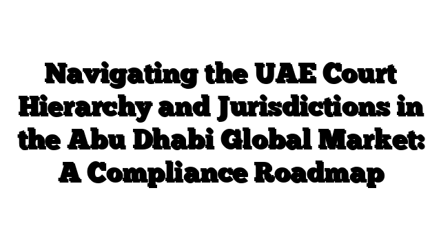 Navigating the UAE Court Hierarchy and Jurisdictions in the Abu Dhabi Global Market: A Compliance Roadmap