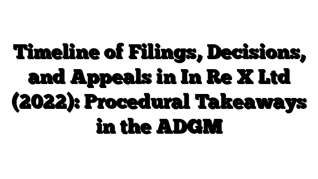 Timeline of Filings, Decisions, and Appeals in In Re X Ltd (2022): Procedural Takeaways in the ADGM