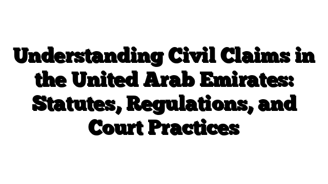 Understanding Civil Claims in the United Arab Emirates: Statutes, Regulations, and Court Practices