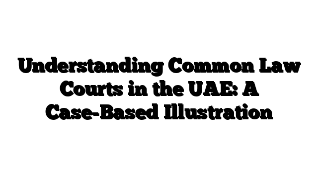 Understanding Common Law Courts in the UAE: A Case-Based Illustration