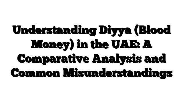 Understanding Diyya (Blood Money) in the UAE: A Comparative Analysis and Common Misunderstandings