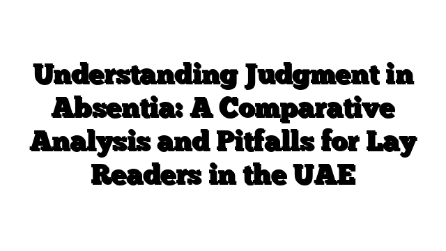 Understanding Judgment in Absentia: A Comparative Analysis and Pitfalls for Lay Readers in the UAE