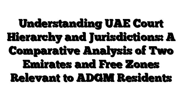 Understanding UAE Court Hierarchy and Jurisdictions: A Comparative Analysis of Two Emirates and Free Zones Relevant to ADGM Residents