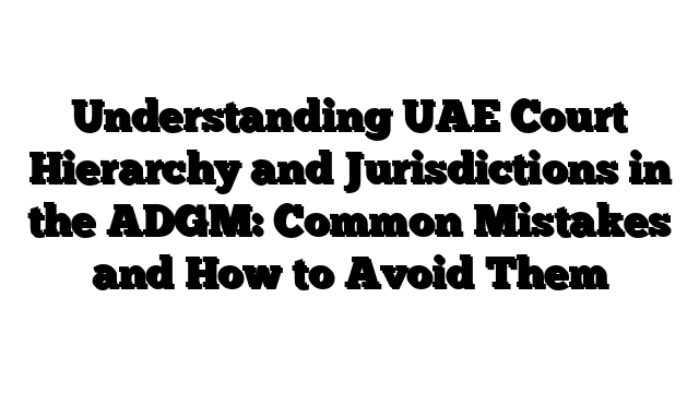 Understanding UAE Court Hierarchy and Jurisdictions in the ADGM: Common Mistakes and How to Avoid Them